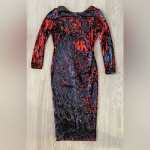 Dress the Population Long Sleeve Sequin Dress